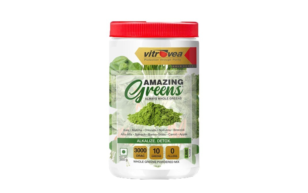 Vitrovea Whole Greens Powdered Mix Lime Flavor   Plastic Bottle  300 grams